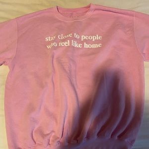 oversized pink crewneck